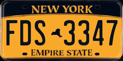 NY license plate FDS3347