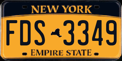 NY license plate FDS3349