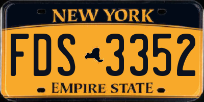 NY license plate FDS3352