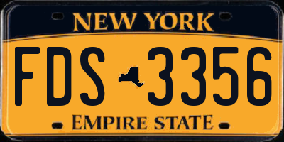 NY license plate FDS3356