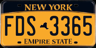 NY license plate FDS3365