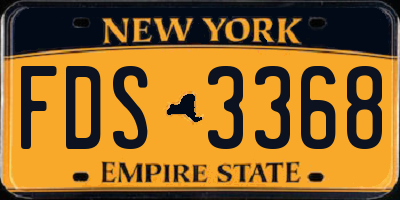 NY license plate FDS3368