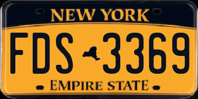 NY license plate FDS3369