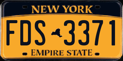NY license plate FDS3371