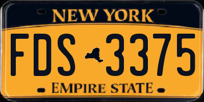 NY license plate FDS3375