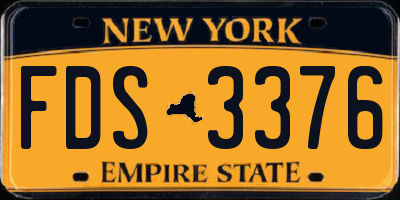 NY license plate FDS3376