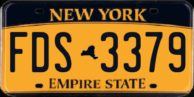 NY license plate FDS3379