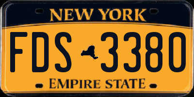 NY license plate FDS3380