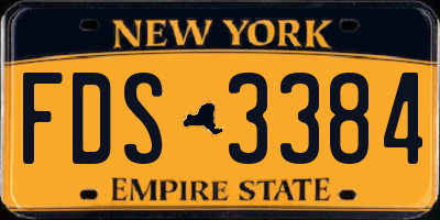 NY license plate FDS3384