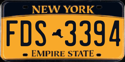 NY license plate FDS3394