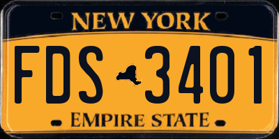 NY license plate FDS3401
