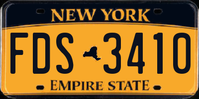 NY license plate FDS3410