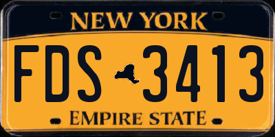 NY license plate FDS3413