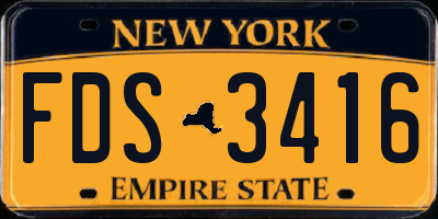 NY license plate FDS3416