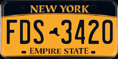 NY license plate FDS3420