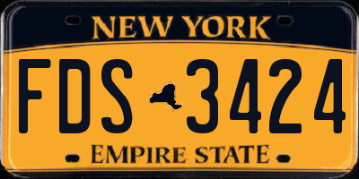 NY license plate FDS3424