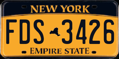 NY license plate FDS3426