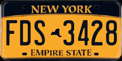 NY license plate FDS3428