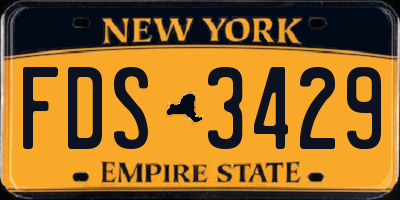 NY license plate FDS3429