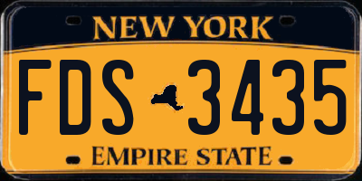 NY license plate FDS3435