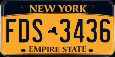 NY license plate FDS3436