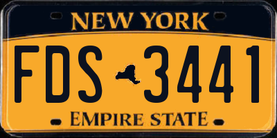 NY license plate FDS3441