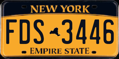 NY license plate FDS3446