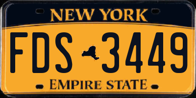 NY license plate FDS3449