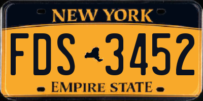 NY license plate FDS3452