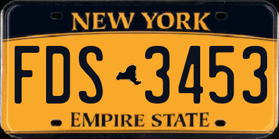 NY license plate FDS3453