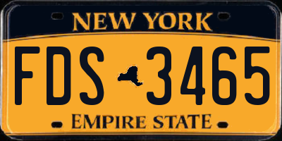 NY license plate FDS3465