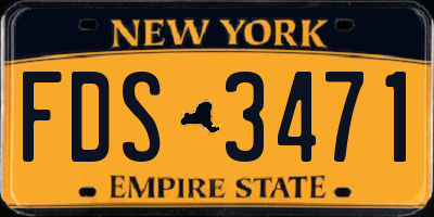 NY license plate FDS3471