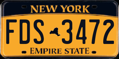 NY license plate FDS3472