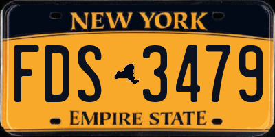 NY license plate FDS3479