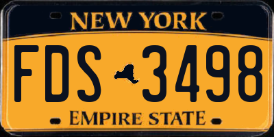 NY license plate FDS3498