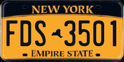 NY license plate FDS3501