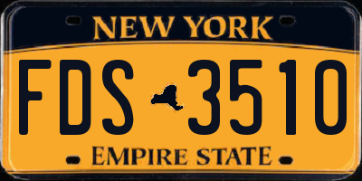 NY license plate FDS3510