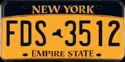 NY license plate FDS3512