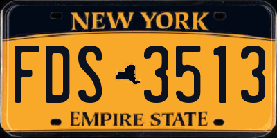 NY license plate FDS3513