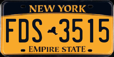 NY license plate FDS3515