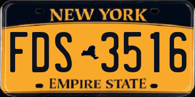 NY license plate FDS3516
