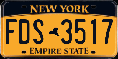 NY license plate FDS3517