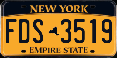NY license plate FDS3519