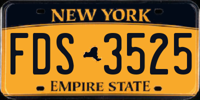 NY license plate FDS3525
