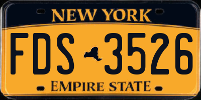 NY license plate FDS3526