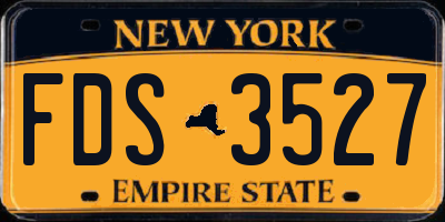 NY license plate FDS3527