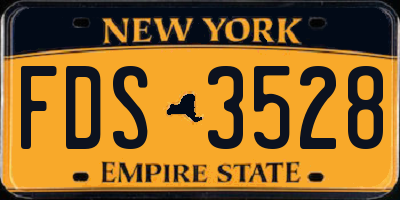 NY license plate FDS3528