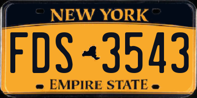NY license plate FDS3543