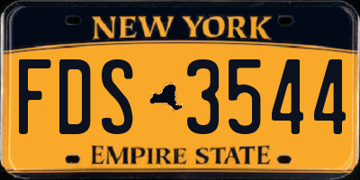 NY license plate FDS3544