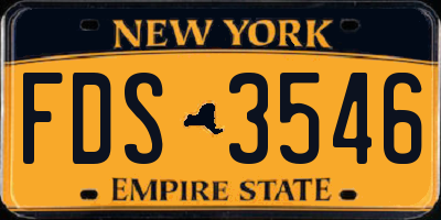 NY license plate FDS3546